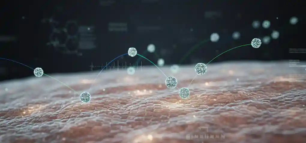 Dermaceutical skincare concept showing the balance between science and skin biology